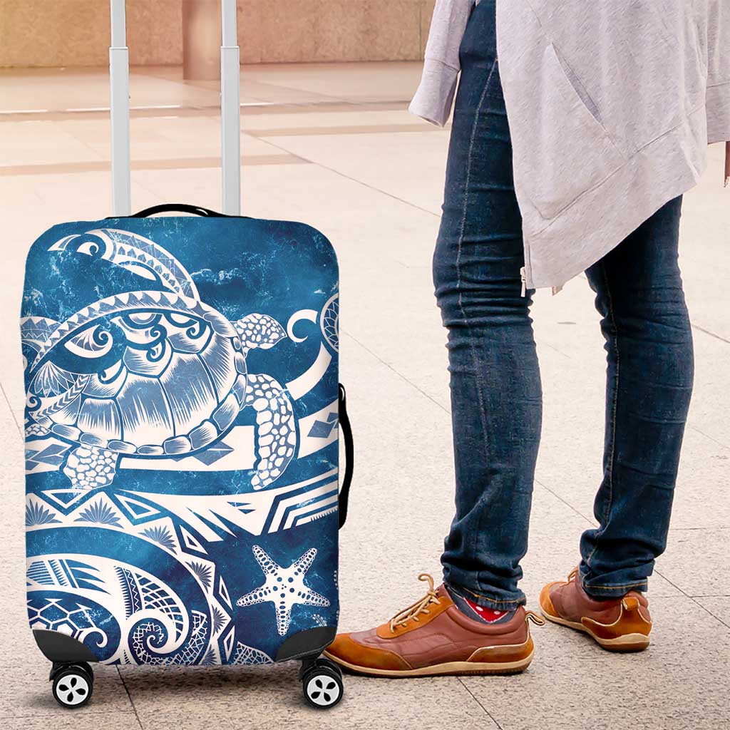 World Ocean Day Polynesian Pattern Luggage Cover Crystal Waves