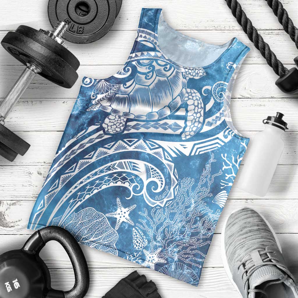 World Ocean Day Polynesian Pattern Men Tank Top Crystal Waves LT7 - Polynesian Pride