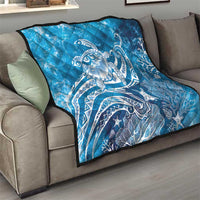 World Ocean Day Polynesian Pattern Quilt Crystal Waves