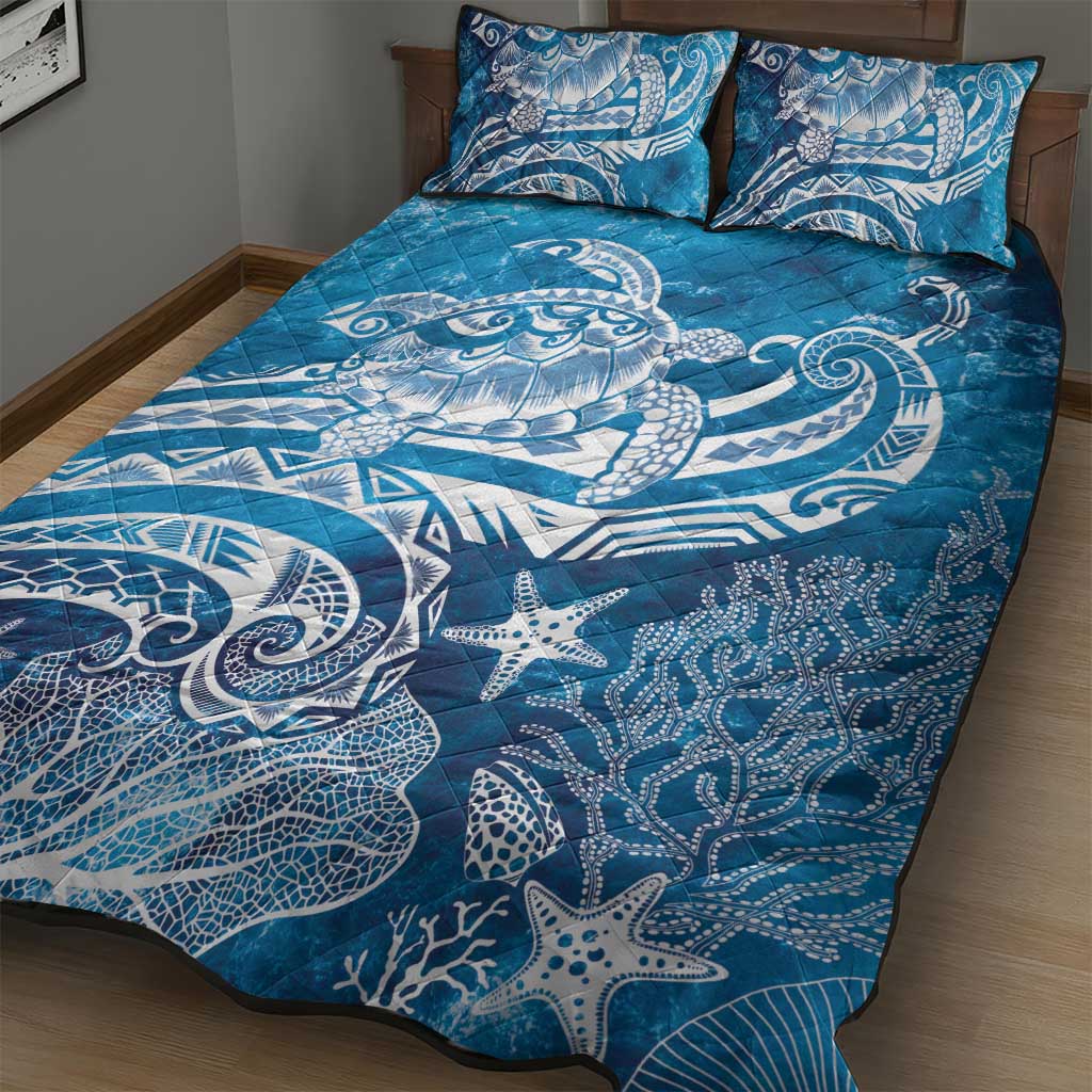 World Ocean Day Polynesian Pattern Quilt Bed Set Crystal Waves LT7 - Polynesian Pride