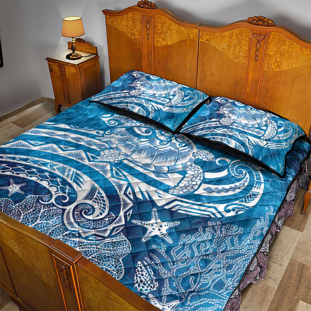 World Ocean Day Polynesian Pattern Quilt Bed Set Crystal Waves LT7 - Polynesian Pride