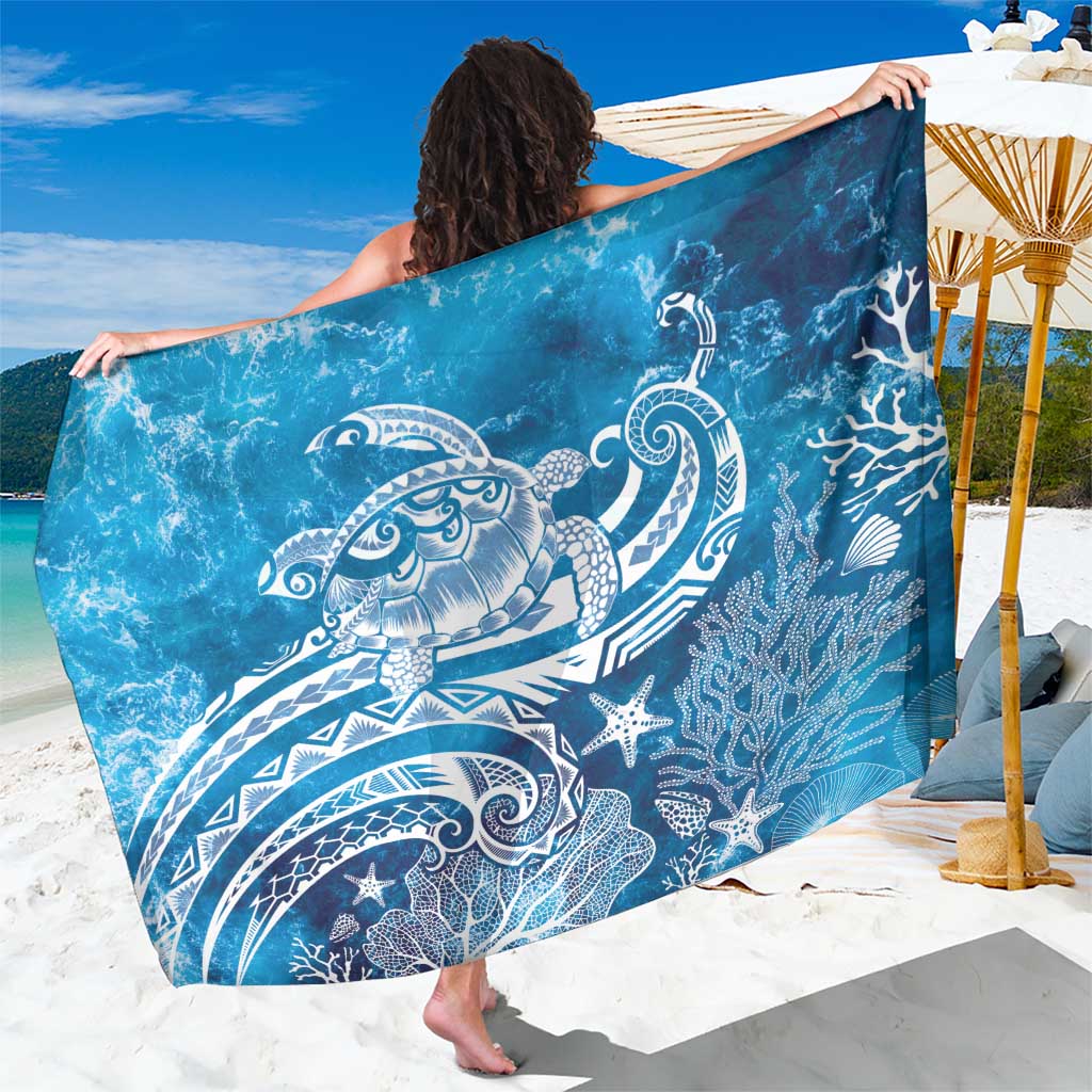 World Ocean Day Polynesian Pattern Sarong Crystal Waves