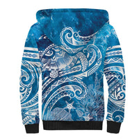 World Ocean Day Polynesian Pattern Sherpa Hoodie Crystal Waves LT7 - Polynesian Pride