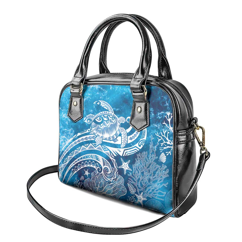 World Ocean Day Polynesian Pattern Shoulder Handbag Crystal Waves