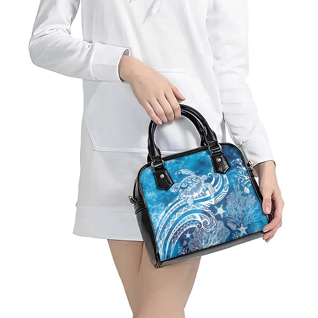World Ocean Day Polynesian Pattern Shoulder Handbag Crystal Waves