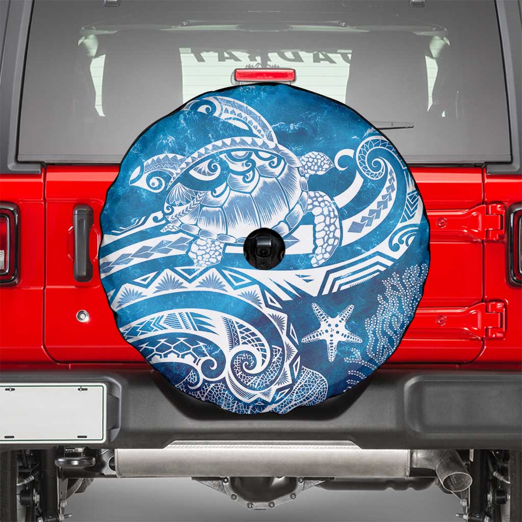 World Ocean Day Polynesian Pattern Spare Tire Cover Crystal Waves LT7 - Polynesian Pride