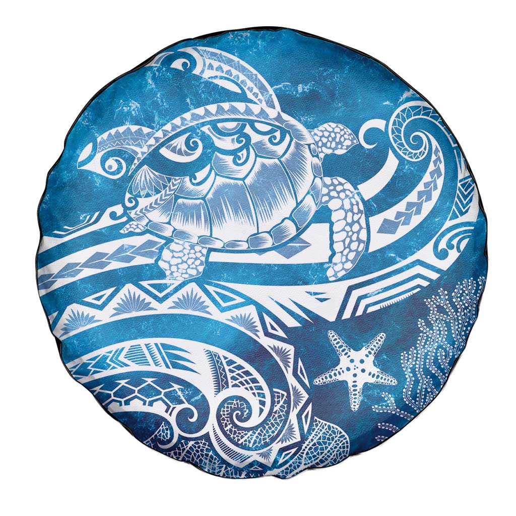 World Ocean Day Polynesian Pattern Spare Tire Cover Crystal Waves LT7 - Polynesian Pride