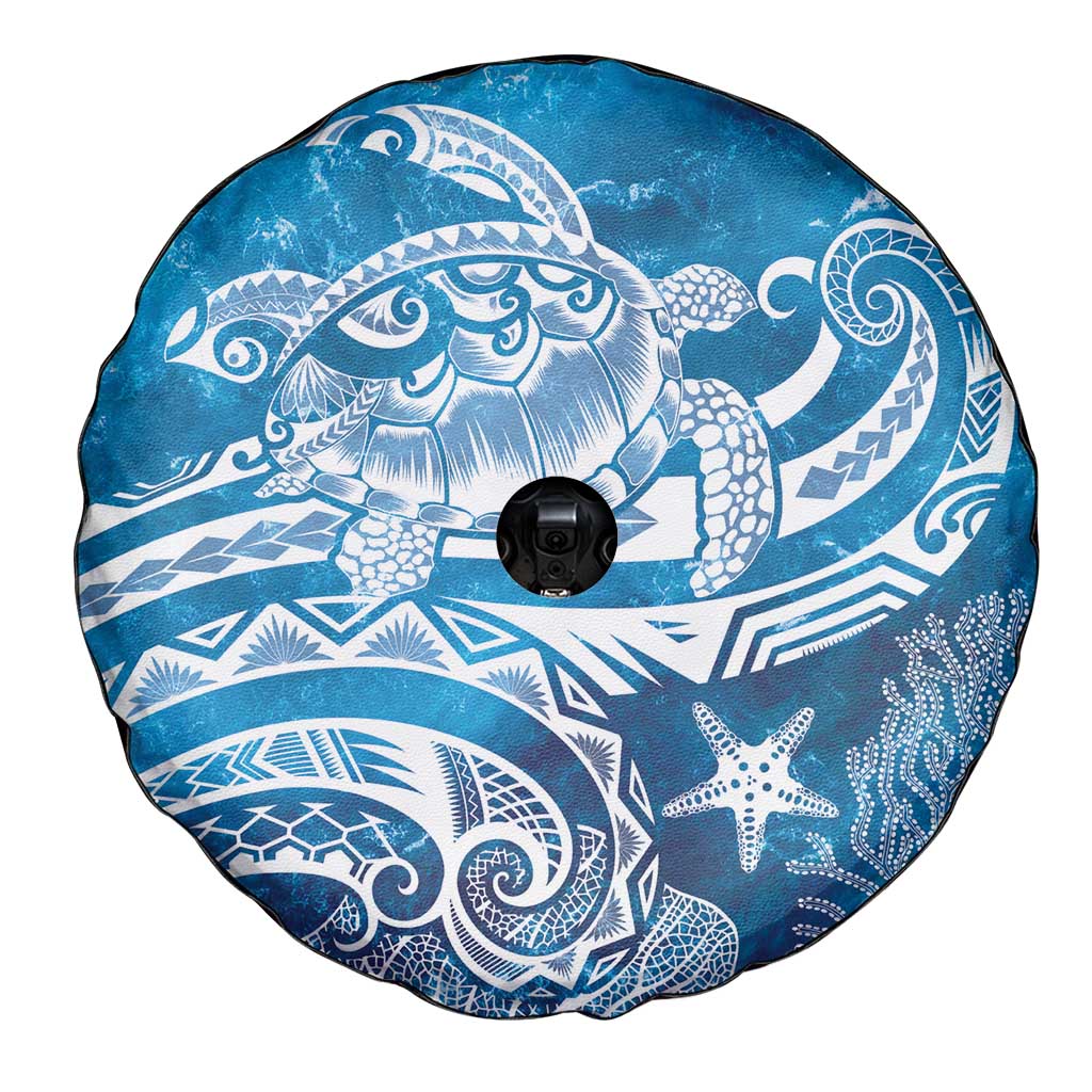 World Ocean Day Polynesian Pattern Spare Tire Cover Crystal Waves LT7 - Polynesian Pride