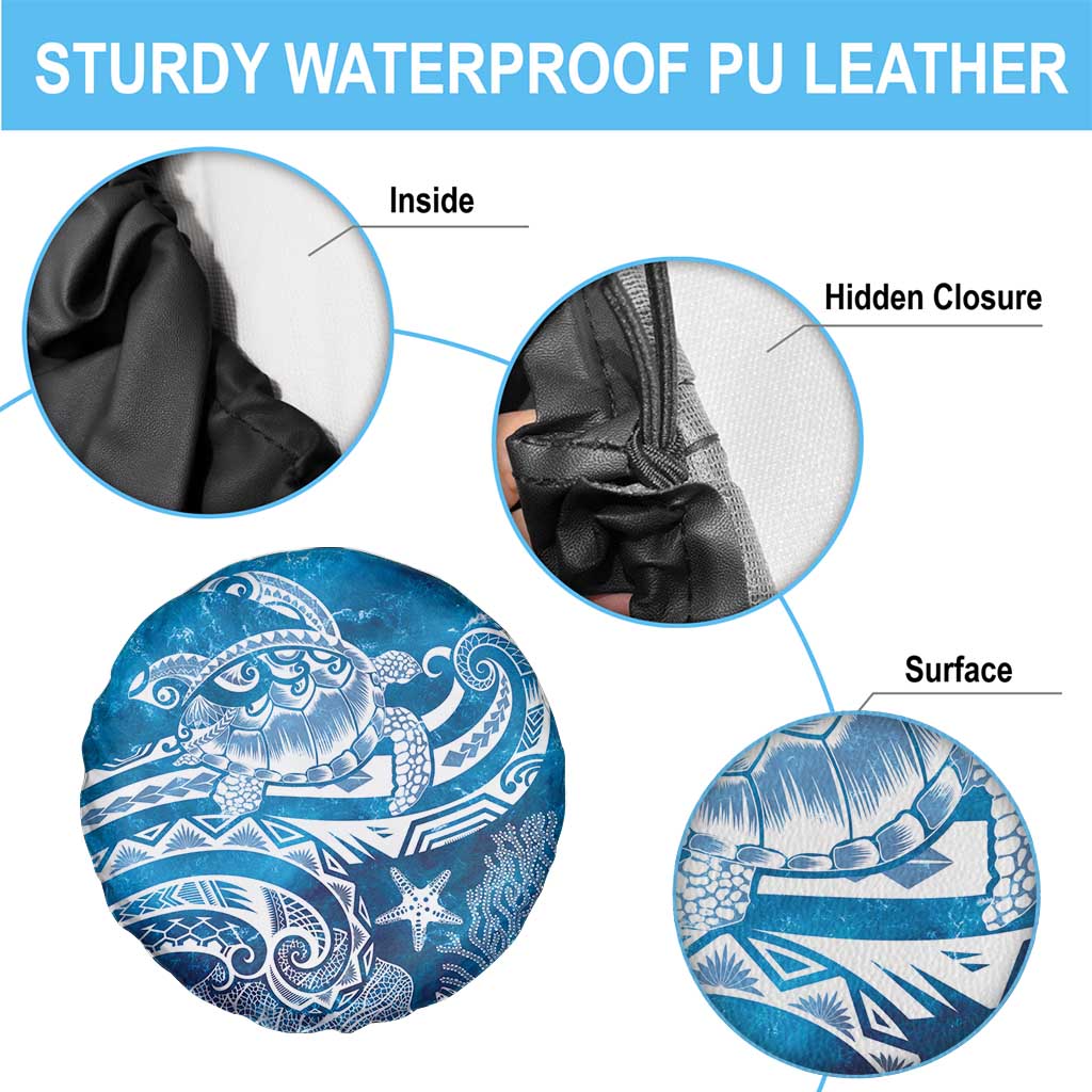World Ocean Day Polynesian Pattern Spare Tire Cover Crystal Waves LT7 - Polynesian Pride