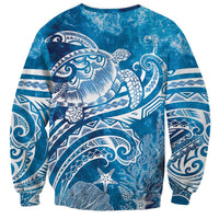 World Ocean Day Polynesian Pattern Sweatshirt Crystal Waves LT7 - Polynesian Pride