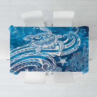 World Ocean Day Polynesian Pattern Tablecloth Crystal Waves LT7 Blue - Polynesian Pride
