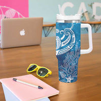 World Ocean Day Polynesian Pattern Tumbler With Handle Crystal Waves