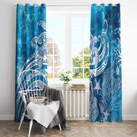 World Ocean Day Polynesian Pattern Window Curtain Crystal Waves LT7 - Polynesian Pride