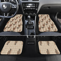Aloha Hawaii Vintage Kahili Pa'a Lima Car Mats Palaka Print Cozy Beige