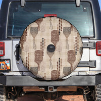 Aloha Hawaii Vintage Kahili Pa'a Lima Spare Tire Cover Palaka Print Cozy Beige