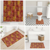 Aloha Hawaii Vintage Kahili Pa'a Lima Bathroom Set Palaka Print Hilo Royal Red-Yellow
