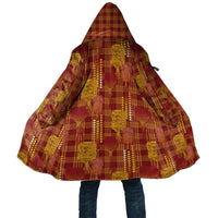 Aloha Hawaii Vintage Kahili Pa'a Lima Cloak Palaka Print Hilo Royal Red-Yellow