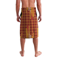 Aloha Hawaii Vintage Kahili Pa'a Lima Lavalava Palaka Print Hilo Royal Red-Yellow