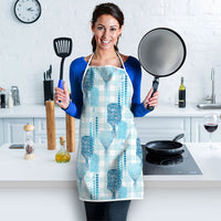 Aloha Hawaii Vintage Kahili Pa'a Lima Apron Palaka Print Oceanic Turquoise