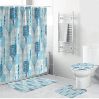 Aloha Hawaii Vintage Kahili Pa'a Lima Bathroom Set Palaka Print Oceanic Turquoise