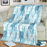 Aloha Hawaii Vintage Kahili Pa'a Lima Blanket Palaka Print Oceanic Turquoise