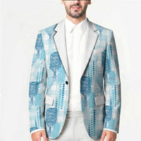 Aloha Hawaii Vintage Kahili Pa'a Lima Blazer Palaka Print Oceanic Turquoise