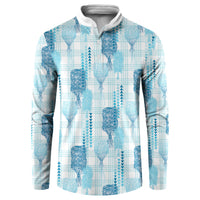 Aloha Hawaii Vintage Kahili Pa'a Lima Button Sweatshirt Palaka Print Oceanic Turquoise