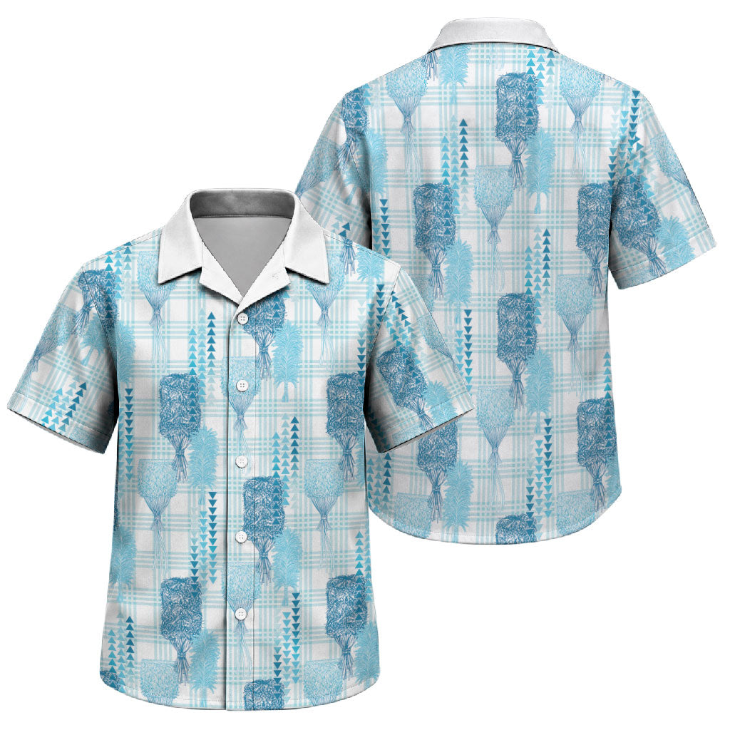 Aloha Hawaii Vintage Kahili Pa'a Lima Family Matching Tank Maxi Dress and Hawaiian Shirt Palaka Print Oceanic Turquoise