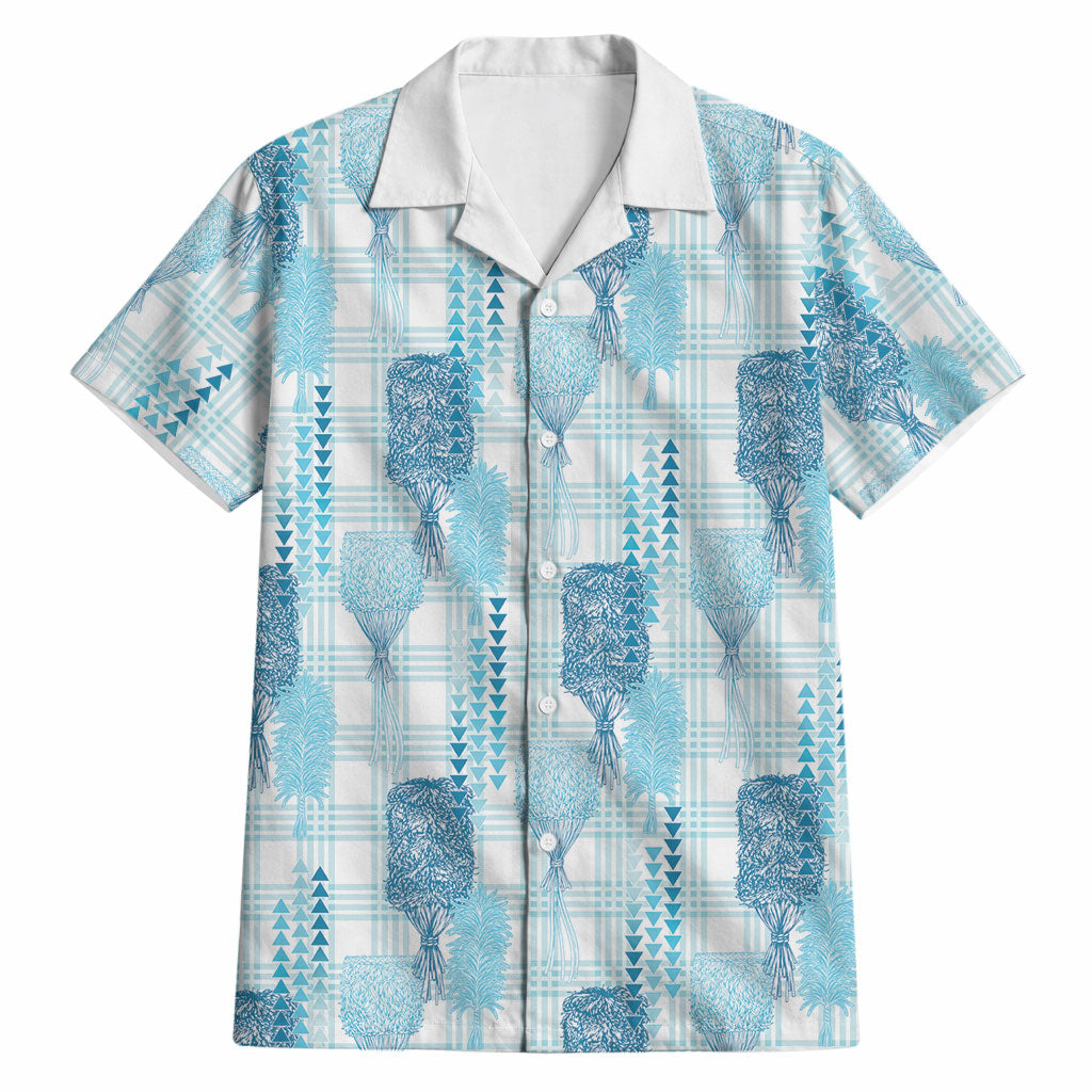 Aloha Hawaii Vintage Kahili Pa'a Lima Hawaiian Shirt Palaka Print Oceanic Turquoise