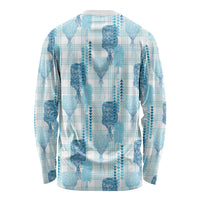 Aloha Hawaii Vintage Kahili Pa'a Lima Long Sleeve Shirt Palaka Print Oceanic Turquoise