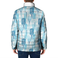 Aloha Hawaii Vintage Kahili Pa'a Lima Padded Jacket Palaka Print Oceanic Turquoise