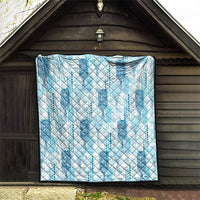 Aloha Hawaii Vintage Kahili Pa'a Lima Quilt Palaka Print Oceanic Turquoise