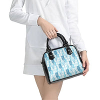 Aloha Hawaii Vintage Kahili Pa'a Lima Shoulder Handbag Palaka Print Oceanic Turquoise