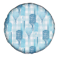 Aloha Hawaii Vintage Kahili Pa'a Lima Spare Tire Cover Palaka Print Oceanic Turquoise
