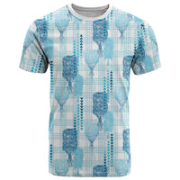 Aloha Hawaii Vintage Kahili Pa'a Lima T Shirt Palaka Print Oceanic Turquoise