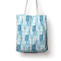 Aloha Hawaii Vintage Kahili Pa'a Lima Tote Bag Palaka Print Oceanic Turquoise