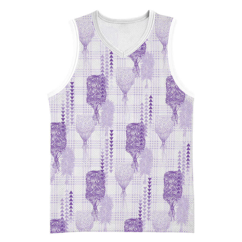 Aloha Hawaii Vintage Kahili Pa'a Lima Basketball Jersey Palaka Print Pastel Lavender
