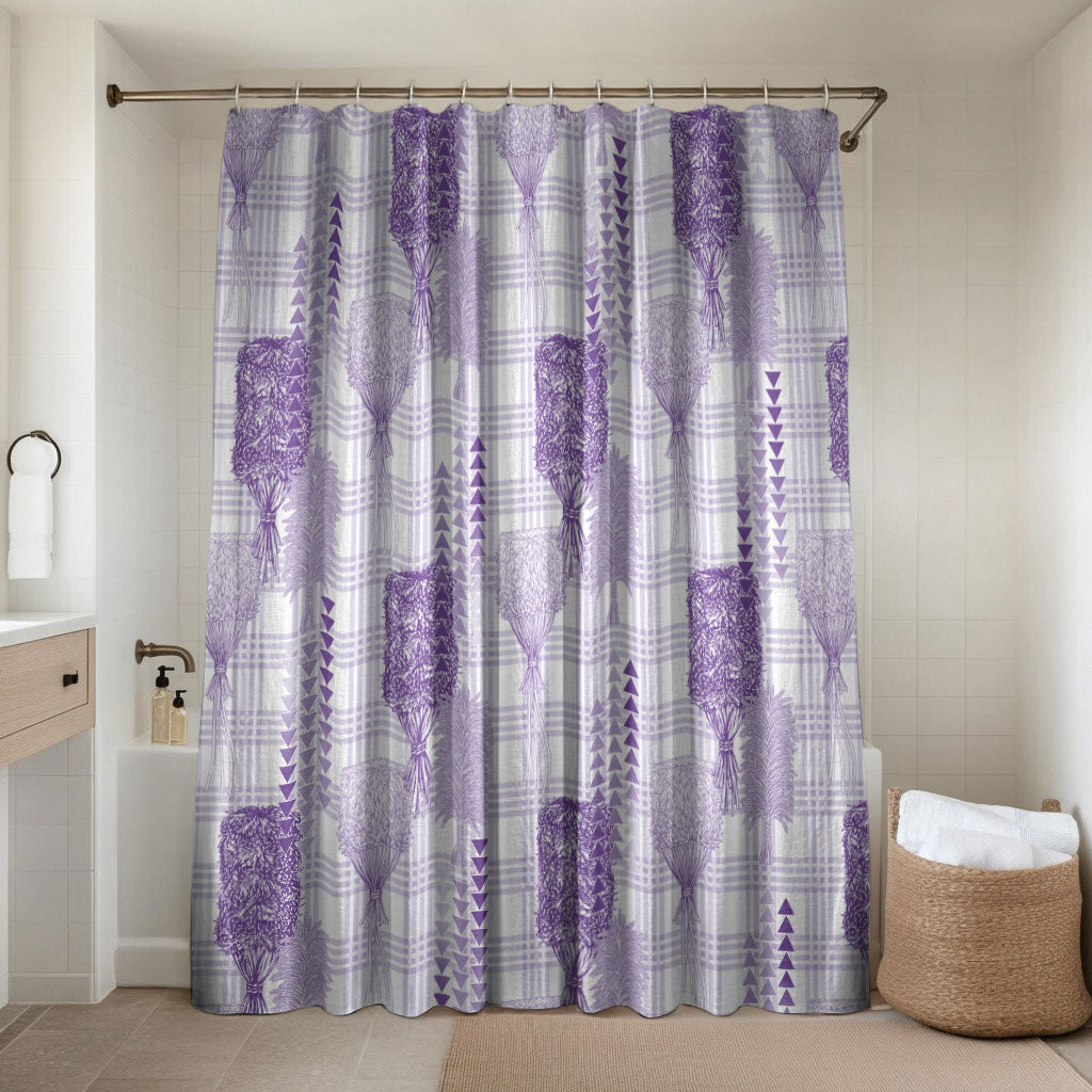 Aloha Hawaii Vintage Kahili Pa'a Lima Bathroom Set Palaka Print Pastel Lavender