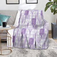 Aloha Hawaii Vintage Kahili Pa'a Lima Blanket Palaka Print Pastel Lavender
