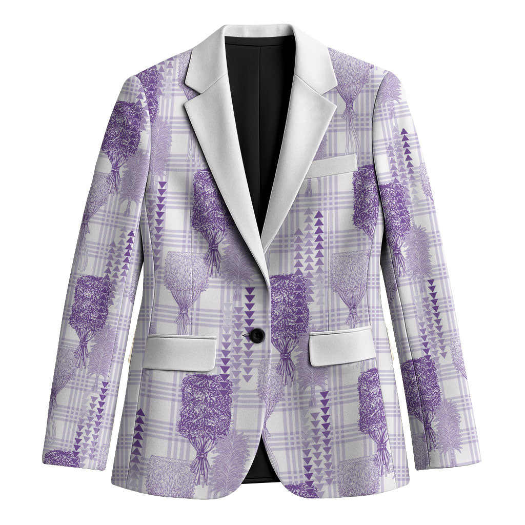 Aloha Hawaii Vintage Kahili Pa'a Lima Blazer Palaka Print Pastel Lavender LT7 Unisex Lavender - Polynesian Pride