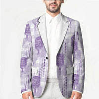 Aloha Hawaii Vintage Kahili Pa'a Lima Blazer Palaka Print Pastel Lavender