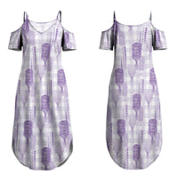 Aloha Hawaii Vintage Kahili Pa'a Lima Couples Matching Summer Maxi Dress and Hawaiian Shirt Palaka Print Pastel Lavender