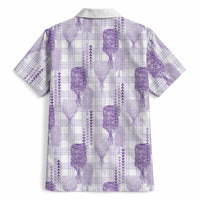 Aloha Hawaii Vintage Kahili Pa'a Lima Hawaiian Shirt Palaka Print Pastel Lavender