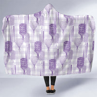 Aloha Hawaii Vintage Kahili Pa'a Lima Hooded Blanket Palaka Print Pastel Lavender