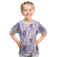 Aloha Hawaii Vintage Kahili Pa'a Lima Kid T Shirt Palaka Print Pastel Lavender
