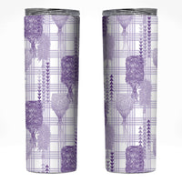 Aloha Hawaii Vintage Kahili Pa'a Lima Skinny Tumbler Palaka Print Pastel Lavender