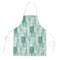Aloha Hawaii Vintage Kahili Pa'a Lima Apron Palaka Print Mossy Teal