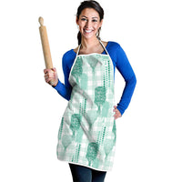 Aloha Hawaii Vintage Kahili Pa'a Lima Apron Palaka Print Mossy Teal