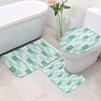 Aloha Hawaii Vintage Kahili Pa'a Lima Bathroom Set Palaka Print Mossy Teal