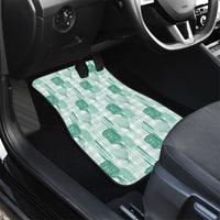 Aloha Hawaii Vintage Kahili Pa'a Lima Car Mats Palaka Print Mossy Teal